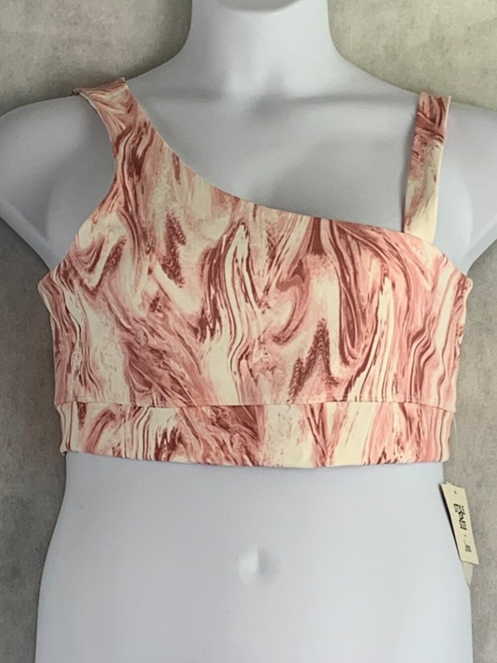 NWT Jenni Women's Style Not Size Asymmetric Lounge Bra, Marble Rose